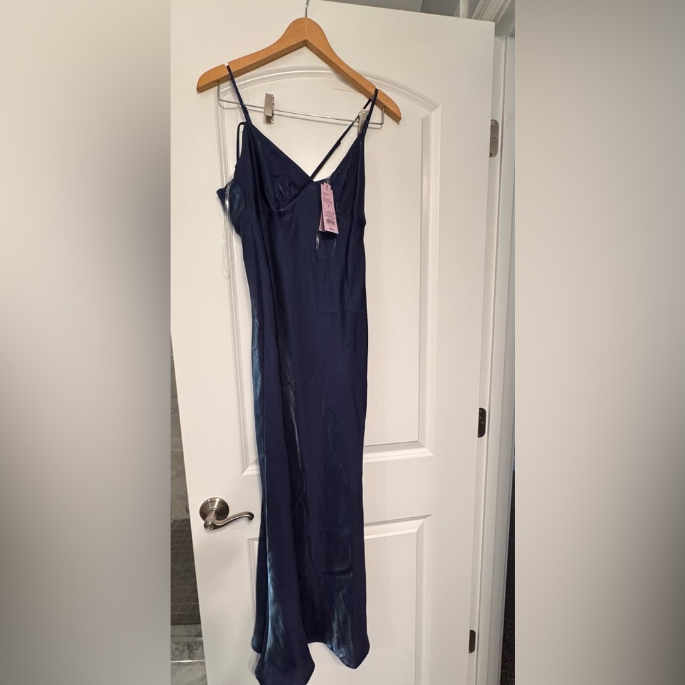 Target Shimmering Blue Slip  Dress